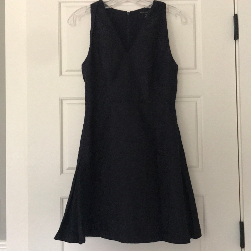 Navy blue formal pleated dress